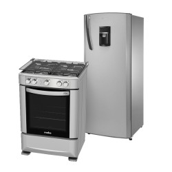 COMBO: REFRIGERADORA MABE RMU210FANU 8P -FH + COCINA A GAS MABE 24" EMA6030FX 4Q  